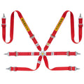 Sabelt 6-Point Steel Harness – 2" Shoulder / Lap Belts (Pull-Up) - RED