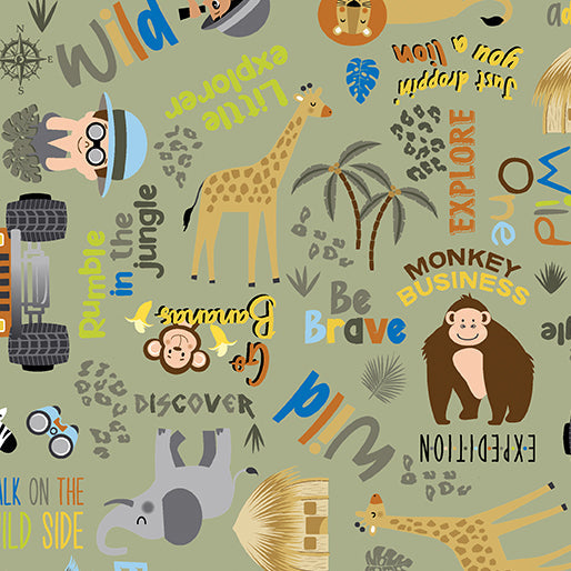 Safari Adventure Greetings Words Olive 12952-47
