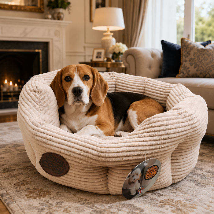 San Remo Oval Mink Dog Bed | Luxury Pet Bedding - Dog Bed for dogs Snug and Cosy Pets