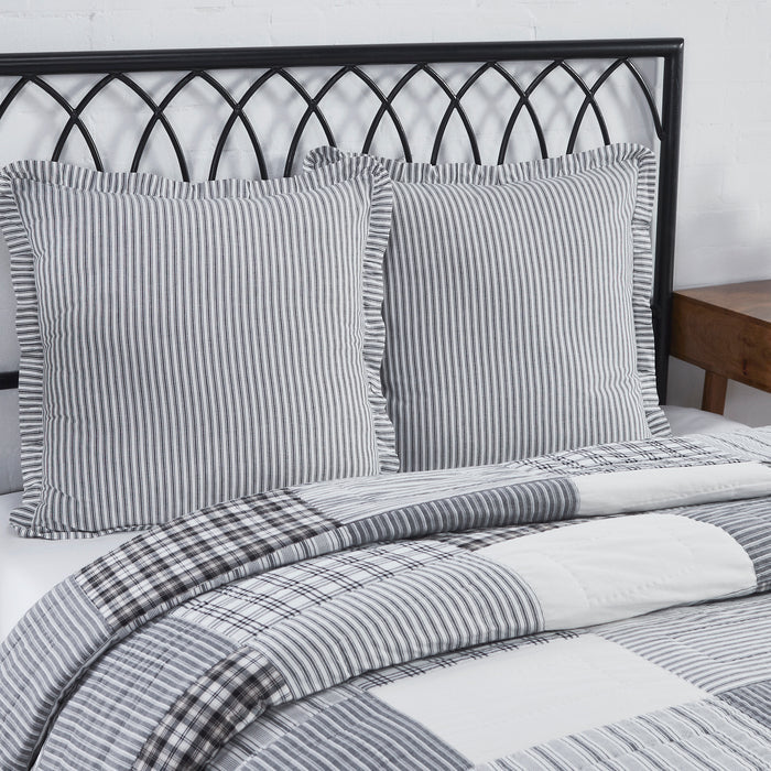 Sawyer Mill Black Fabric Euro Sham 26x26