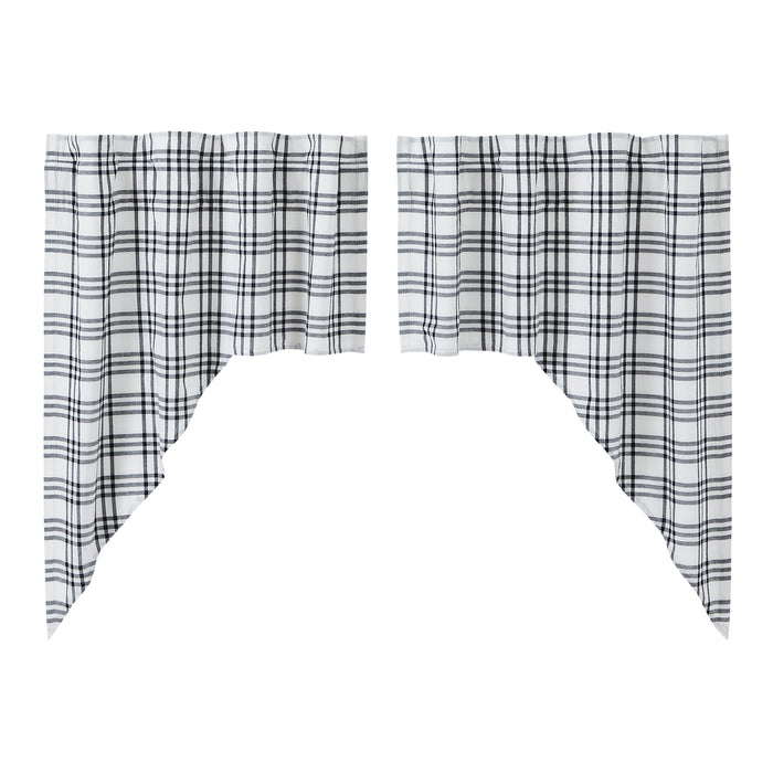 Sawyer Mill Black Plaid Swag Set of 2 36x36x16