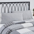 Sawyer Mill Black Ruffled Ticking Stripe King Pillow Case Set of 2 21x36+4