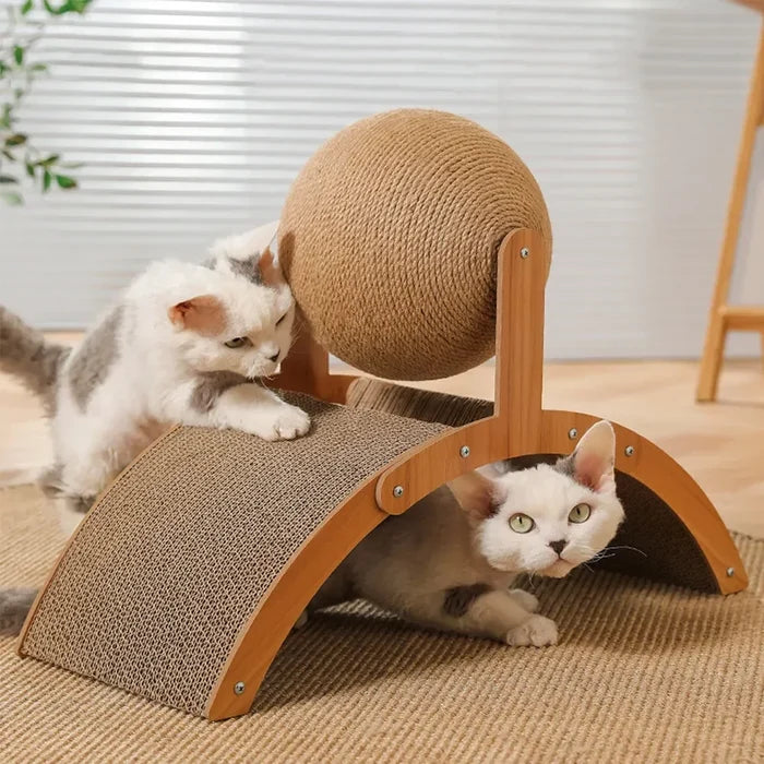 ScratchSphere 2-in-1 Cat Scratching Ball & Wood Scratcher