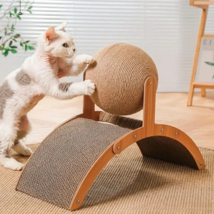ScratchSphere 2-in-1 Cat Scratching Ball & Wood Scratcher