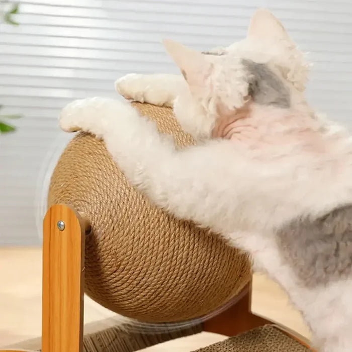 ScratchSphere 2-in-1 Cat Scratching Ball & Wood Scratcher