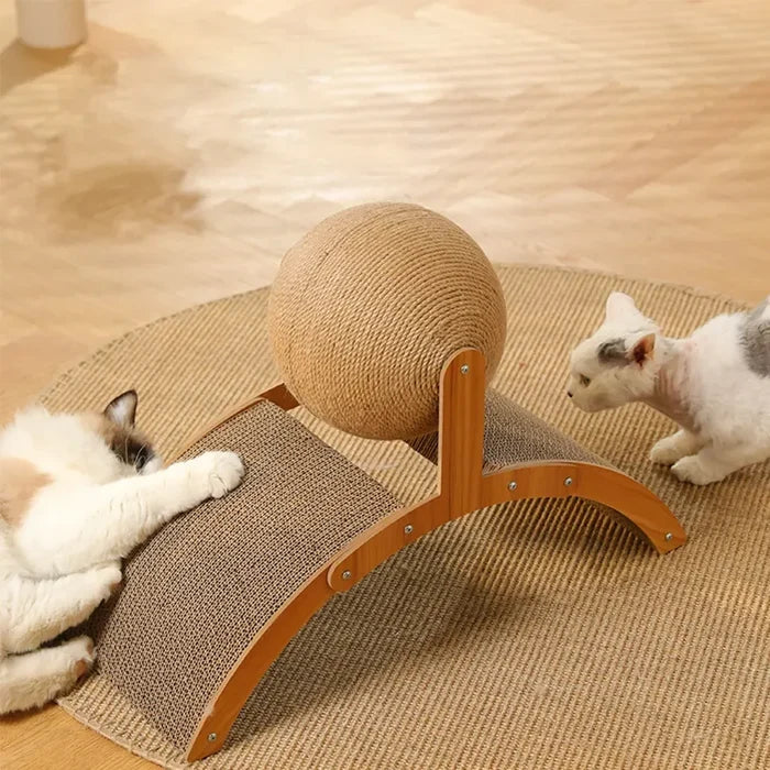 ScratchSphere 2-in-1 Cat Scratching Ball & Wood Scratcher