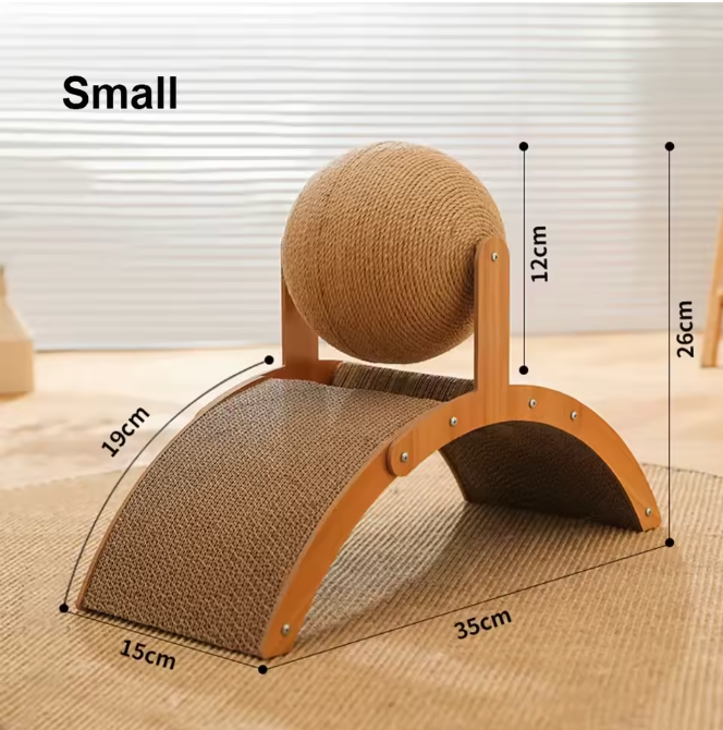 ScratchSphere 2-in-1 Cat Scratching Ball & Wood Scratcher
