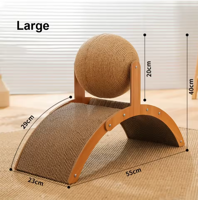 ScratchSphere 2-in-1 Cat Scratching Ball & Wood Scratcher