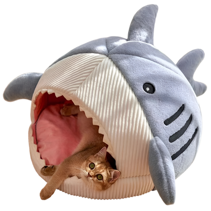 SharkSnuggle Warm Cartoon Pet Cave Bed