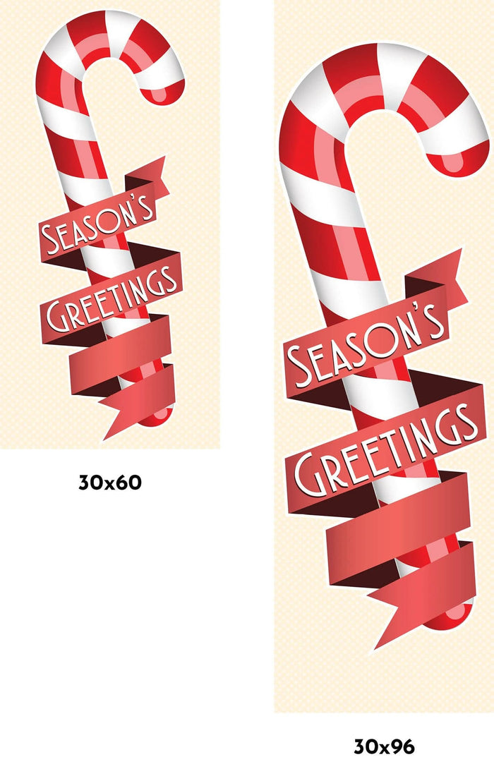 Shiny Candy Cane Single Vinyl Banner Dekra-Lite
