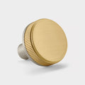 Silver Brass Door Knobs with Linear Top In Gold