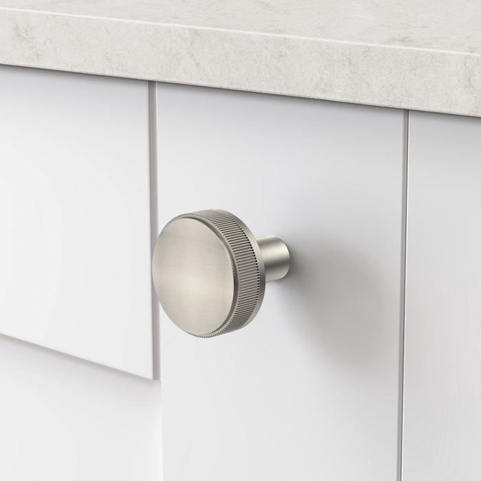 Silver Brass Door Knobs with Linear Top In Silver – product view 2