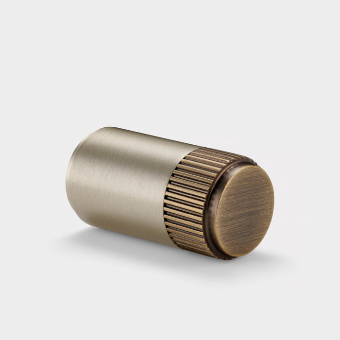 Silver Brass Linear Cylinder Pulls With Tip in Antique