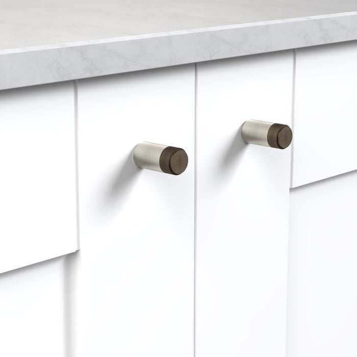 Silver Brass Linear Cylinder Pulls With Tip in Antique – product view 2