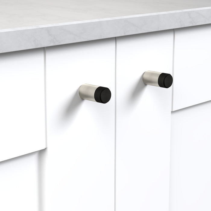 Silver Brass Linear Cylinder Pulls With Tip in Black – product view 2