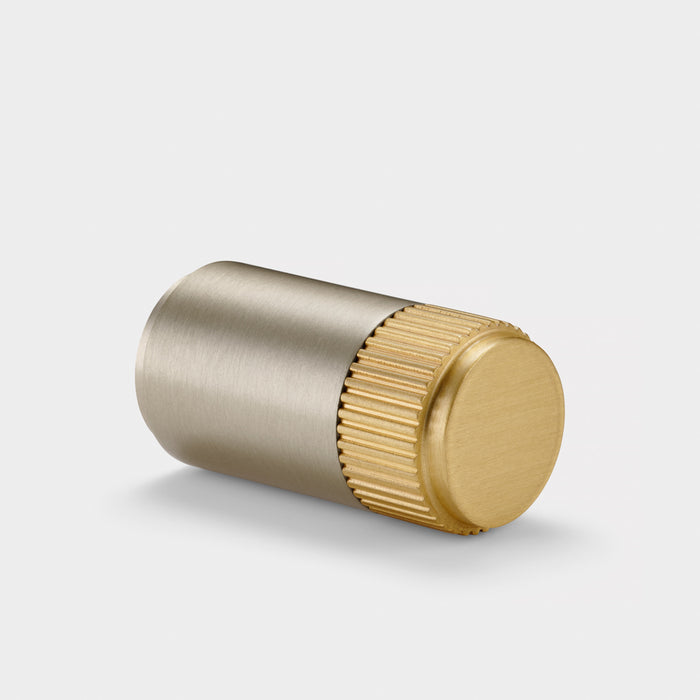 Silver Brass Linear Cylinder Pulls With Tip in Gold
