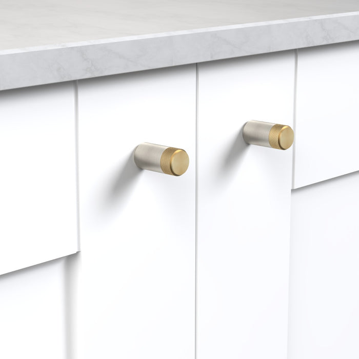 Silver Brass Linear Cylinder Pulls With Tip in Gold – product view 2