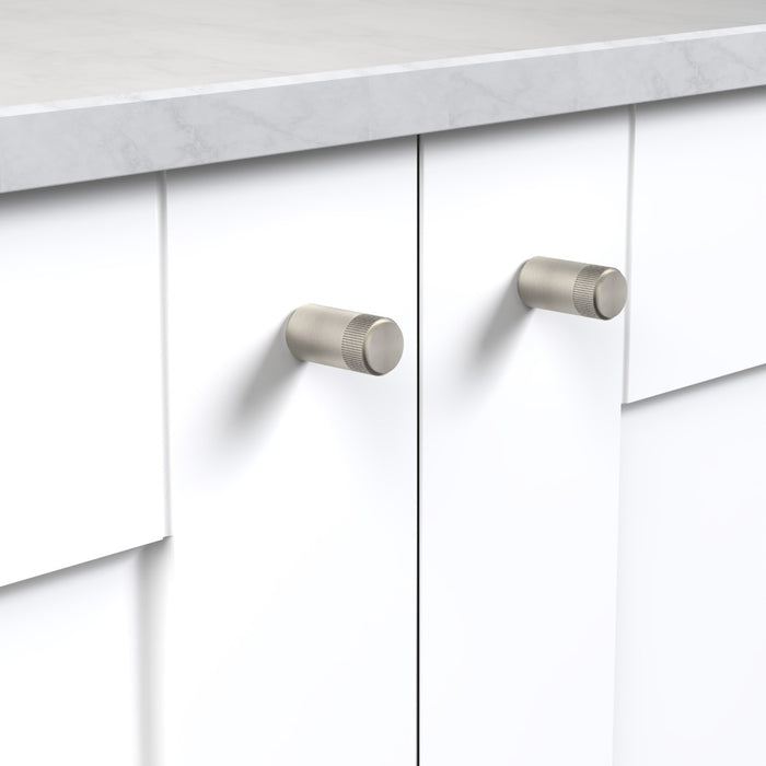 Silver Brass Linear Cylinder Pulls With Tip in Silver – product view 2