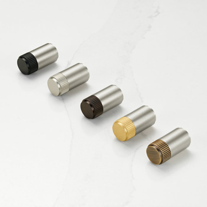 Silver Brass Linear Cylinder Pulls With Tip in Gold – product view 3