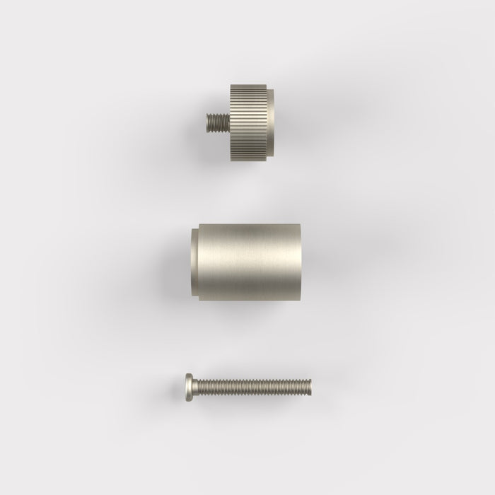 Silver Brass Linear Cylinder Pulls With Tip in Silver – product view 4