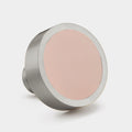 Silver & Leather Round Door Knobs in Pink