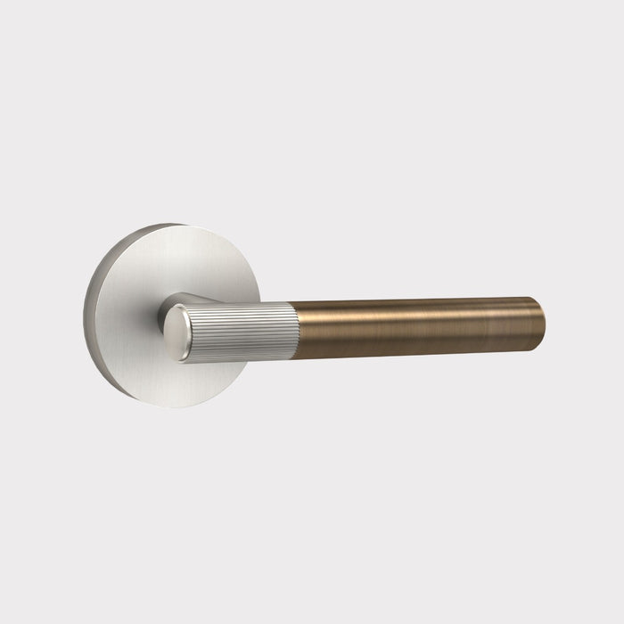 Silver Linear Lever Handle with Tip in Antique – product view 3