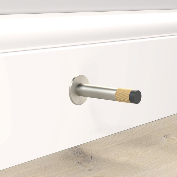 Silver Linear Wall Mounted Door Stop in Gold – installed view
