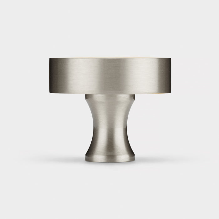 Silver & Wood Round Door Knobs in Zebrano – side view