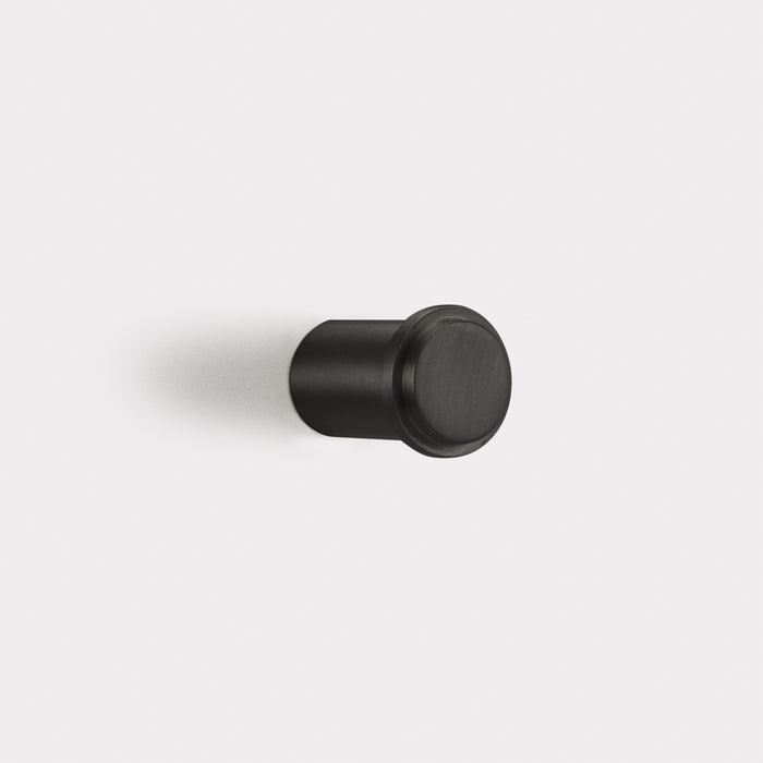 Small Brass Coat Hook in Black