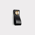 Small Leather Cabinet Drop Pulls with Brass Studs