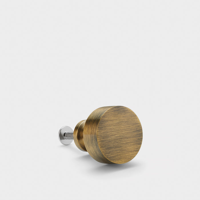 Small Round Brass Door Knobs in Antique