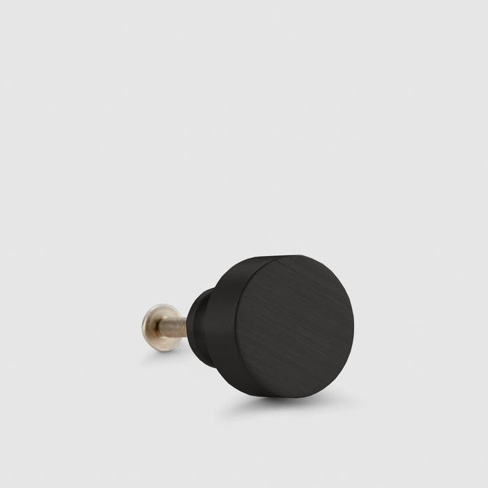 Small Round Brass Door Knobs in Black