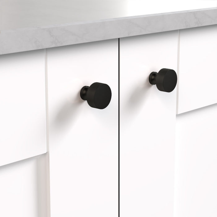Small Round Brass Door Knobs in Black – product view 3