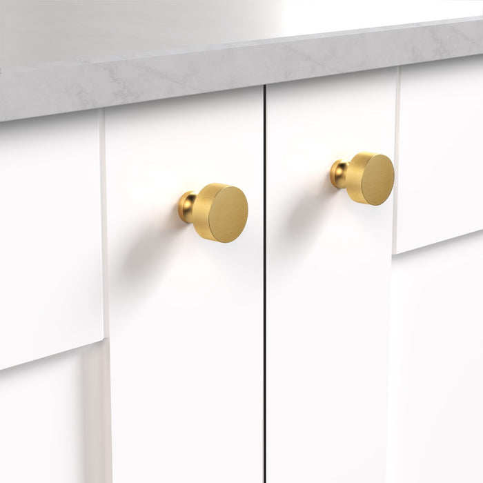 Small Round Brass Door Knobs in Gold – product view 3