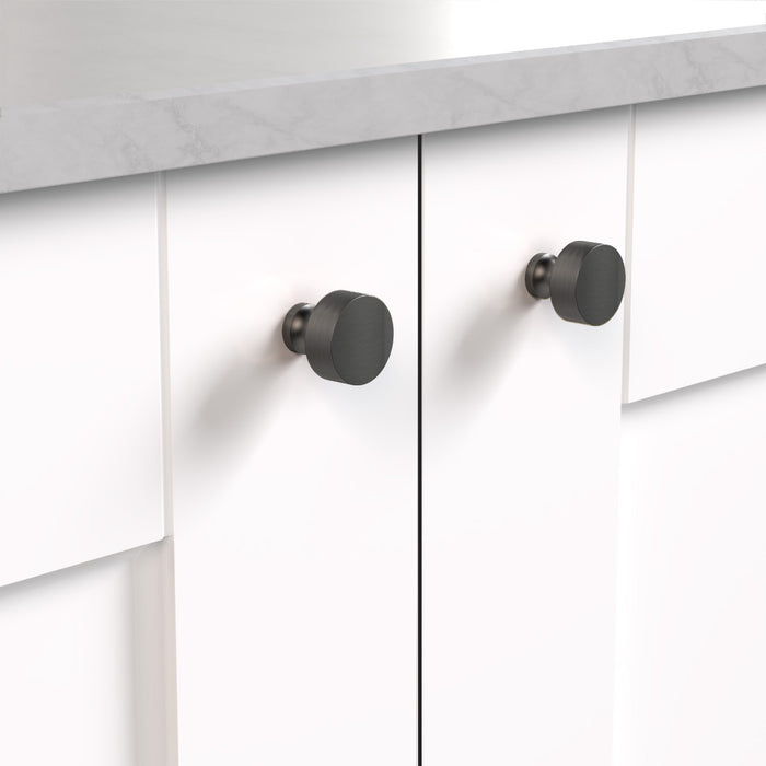 Small Round Brass Door Knobs in Gunmetal – product view 2