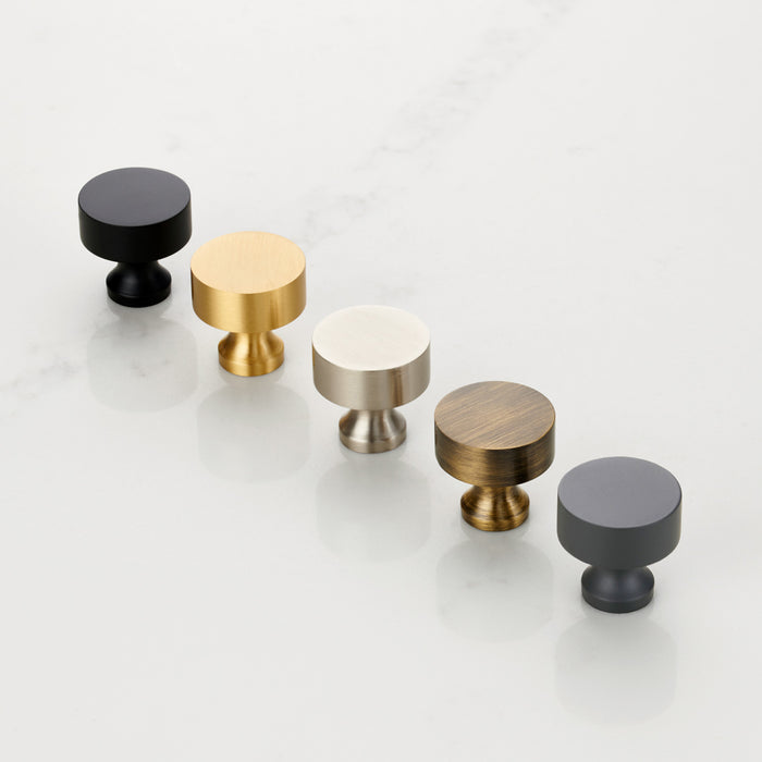 Small Round Brass Door Knobs in Gunmetal – product view 5