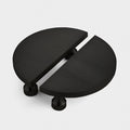 Small Solid Brass Half Moon Handles in Black