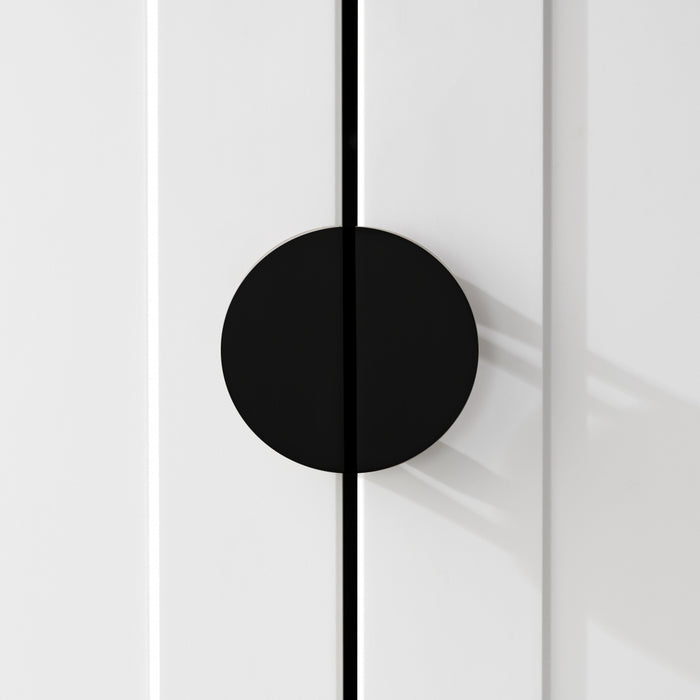 Small Solid Brass Half Moon Handles in Black – product view 2