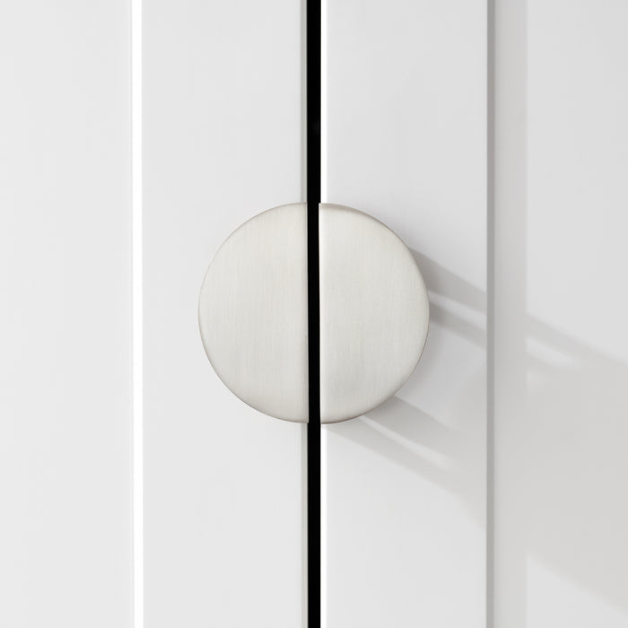 Small Solid Brass Half Moon Handles in Silver – product view 2