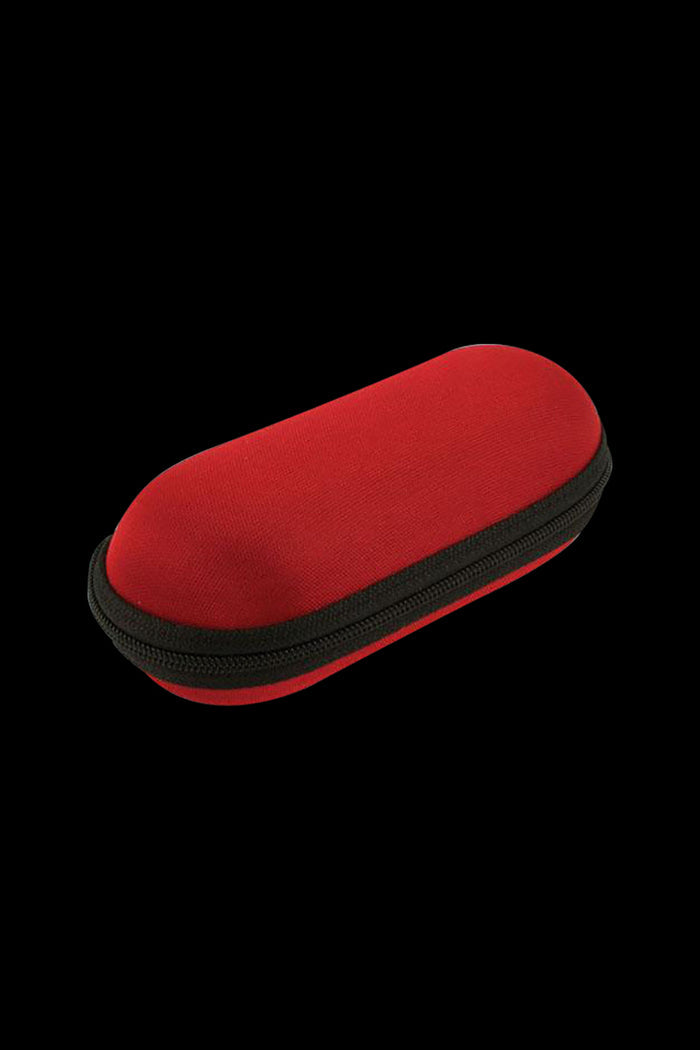 A slightly angled, top-down view of the Hard Case Shell Pouch for Pipes & Vapes, appearing as a dark, zippered case on a plain background.