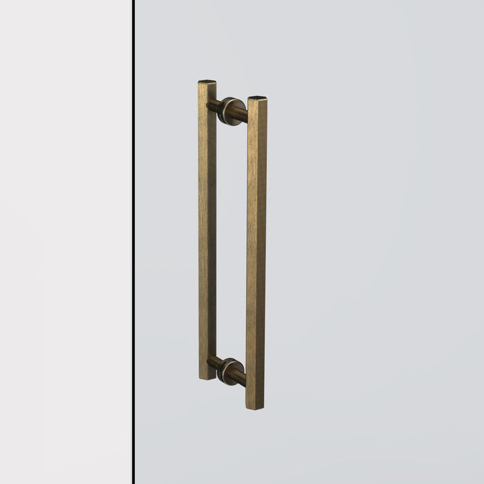 Solid Brass Antique Hexagonal Double Sided Pull Handles – product view 2