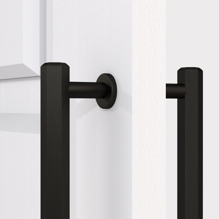 Solid Brass Black Hexagonal Double Sided Pull Handles – side view