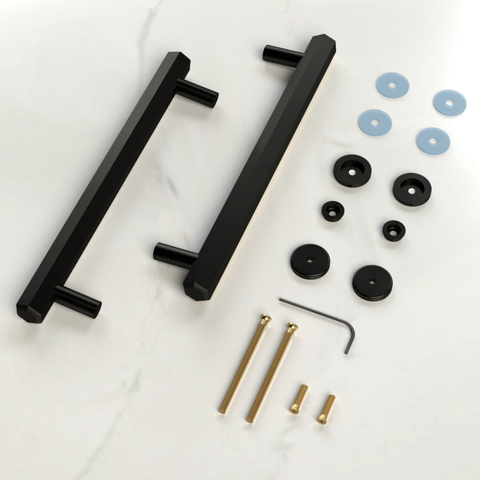 Solid Brass Black Hexagonal Double Sided Pull Handles – product view 3
