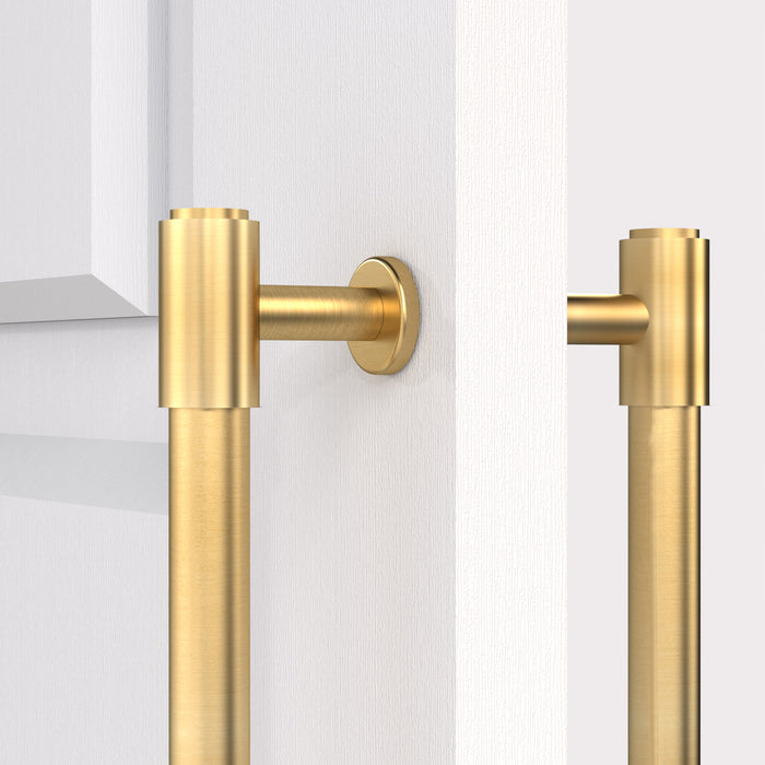 Solid Brass Gold Double Sided Pull Handles – rear view