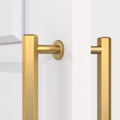 Solid Brass Gold Hexagonal Double Sided Pull Handles – side view