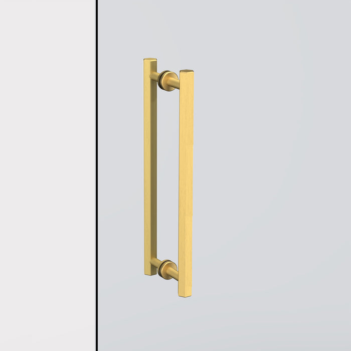 Solid Brass Gold Hexagonal Double Sided Pull Handles – product view 2