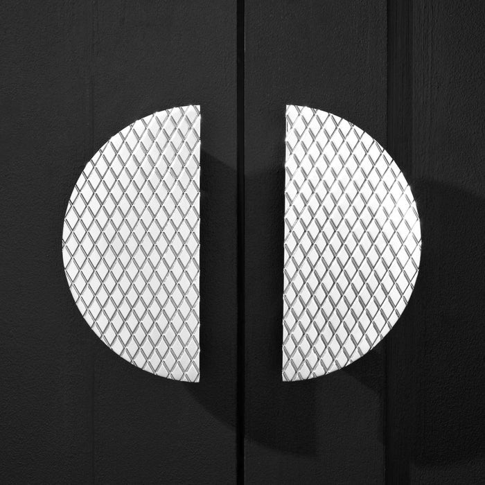 Solid Brass Half Moon Handles in Chrome - Large – product view 3