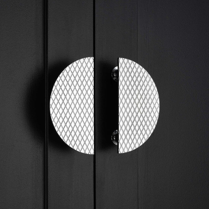 Solid Brass Half Moon Handles in Chrome - Large – product view 4