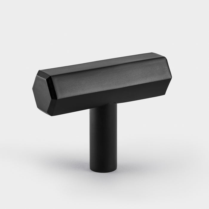 Solid Brass Hexagonal T Bar Handles in Black