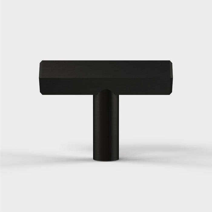 Solid Brass Hexagonal T Bar Handles in Black – product view 2